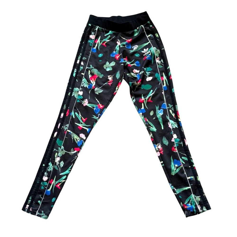 Adidas Originals Floral Print Athletic Leggings Women's Activewear Multicolor